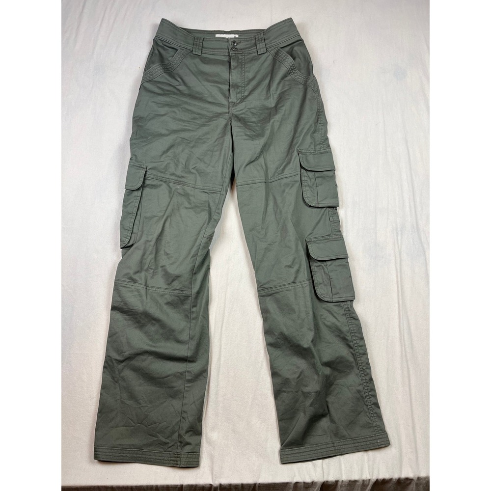 Abercrombie & Fitch Curve Love Relaxed Cargo Pants Olive Green 4L 27 High Rise - Picture 2 of 9